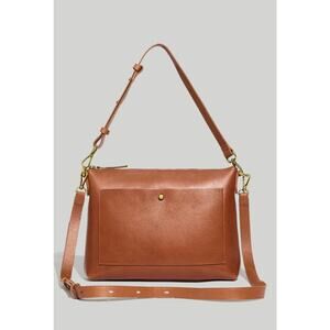 The Madewell Transport Shoulder Crossbody Bag in English Saddle